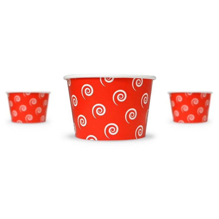 UNIQIFY® 8 oz Red Swirls and Twirls Ice Cream Cups - 08REDSW&TCUP
