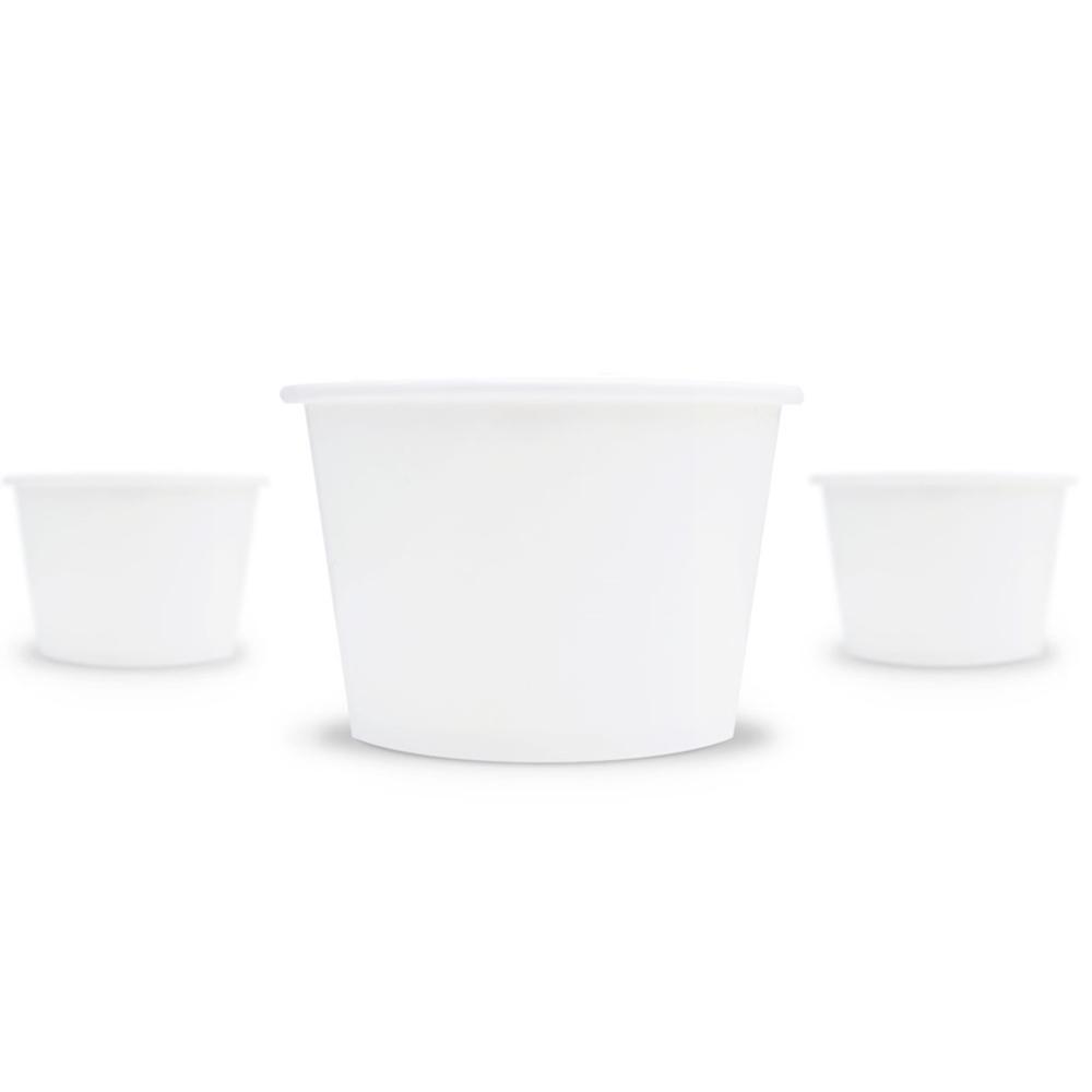 UNIQIFY® 8 oz White Ice Cream Cups - Frozen Dessert Supplies