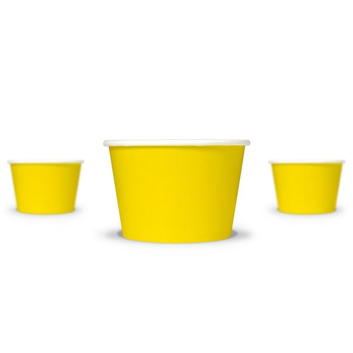 UNIQIFY® 8 oz Yellow Ice Cream Cups - Frozen Dessert Supplies 08YLLWFDSCUP