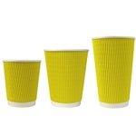 UNIQIFY® 8 oz Yellow Ripple Cold Drink Paper Cup - Frozen Dessert Supplies