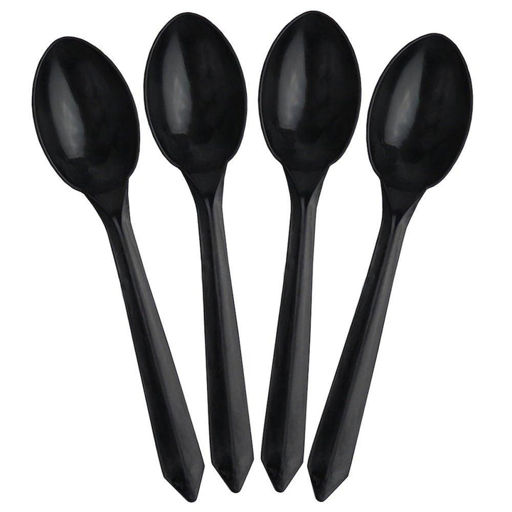 UNIQIFY® Black Dessert Ice Cream Spoons - 51718