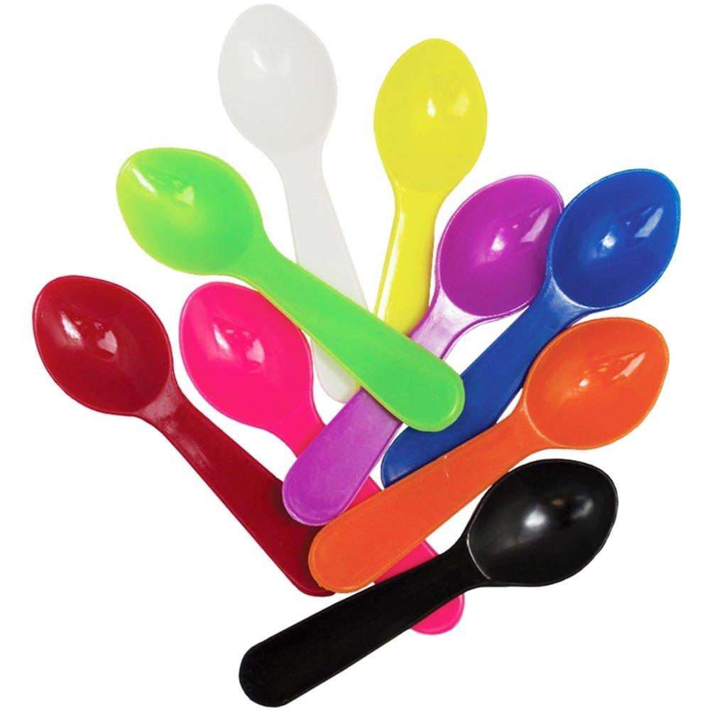 UNIQIFY® Black Mini Tasting Spoons - Frozen Dessert Supplies 42718