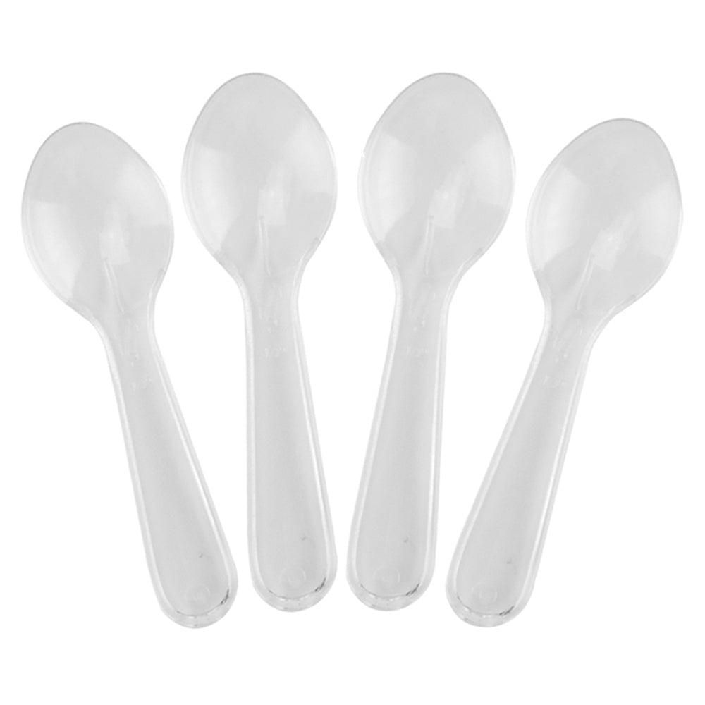 UNIQIFY® Clear Mini Tasting Spoons - Frozen Dessert Supplies 42720