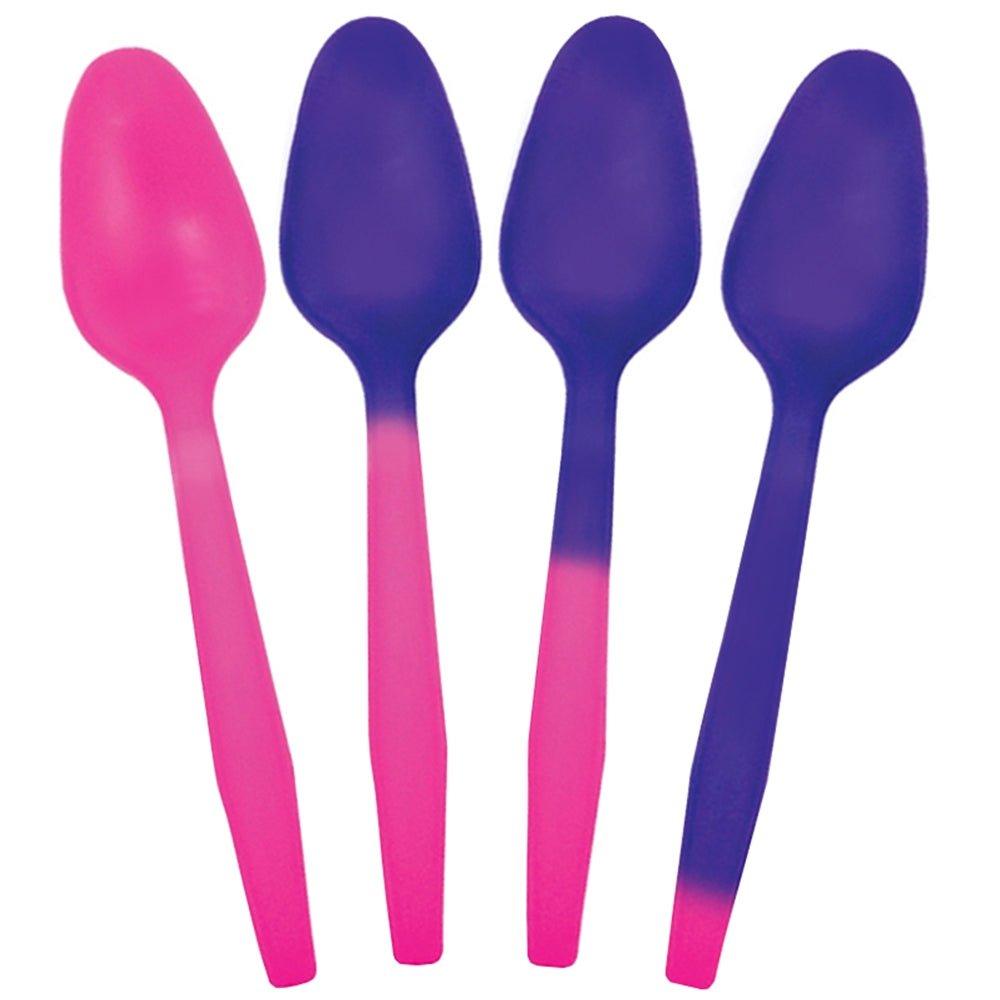 UNIQIFY® Crazy Color Changing Spoons - Pink to Purple - Frozen Dessert Supplies