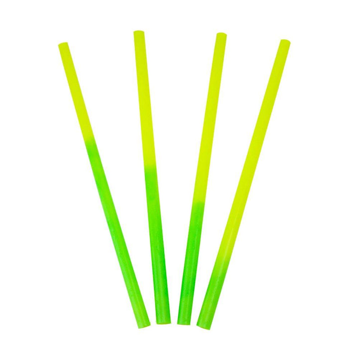 UNIQIFY® Crazy Color Changing Straws - Yellow to Green - Frozen Dessert Supplies 50052