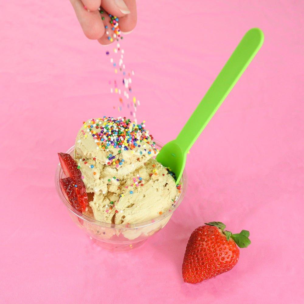UNIQIFY® Green Heavy Duty Ice Cream Spoons - Frozen Dessert Supplies