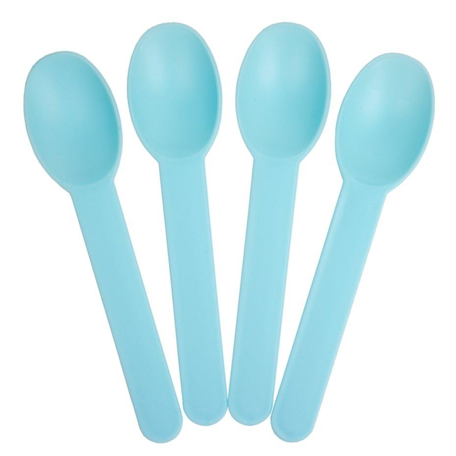 UNIQIFY® Light Blue Heavy Duty Ice Cream Spoons - Frozen Dessert Supplies 65020