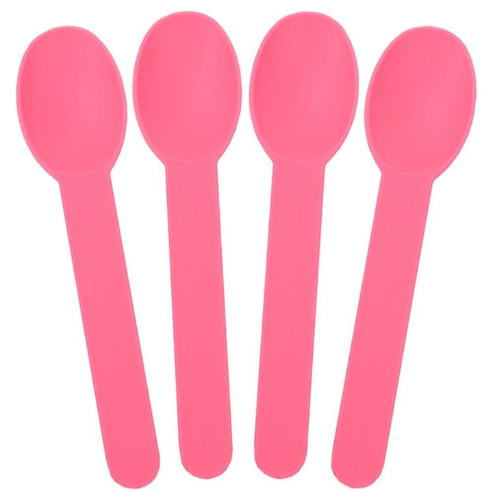 UNIQIFY® Light Pink Heavy Duty Ice Cream Spoons - Frozen Dessert Supplies 65021