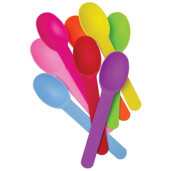 UNIQIFY® Pink Heavy Duty Ice Cream Spoons - Frozen Dessert Supplies 65011
