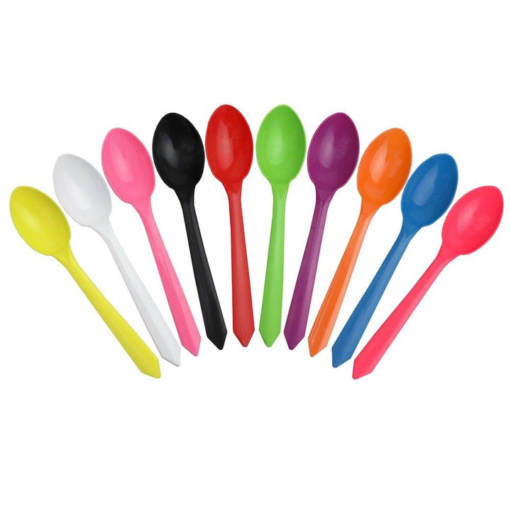 UNIQIFY® Solid Mixed Dessert Ice Cream Spoons - 10 Colors - Frozen Dessert Supplies 51799