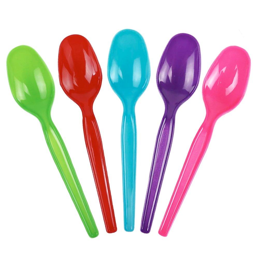 UNIQIFY® Super Dessert Mixed Colors Ice Cream Spoons - Frozen Dessert Supplies 51822