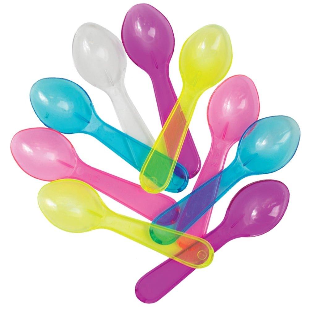 Choice 3 Neon Plastic Taster Spoon with Assorted Colors - 3000