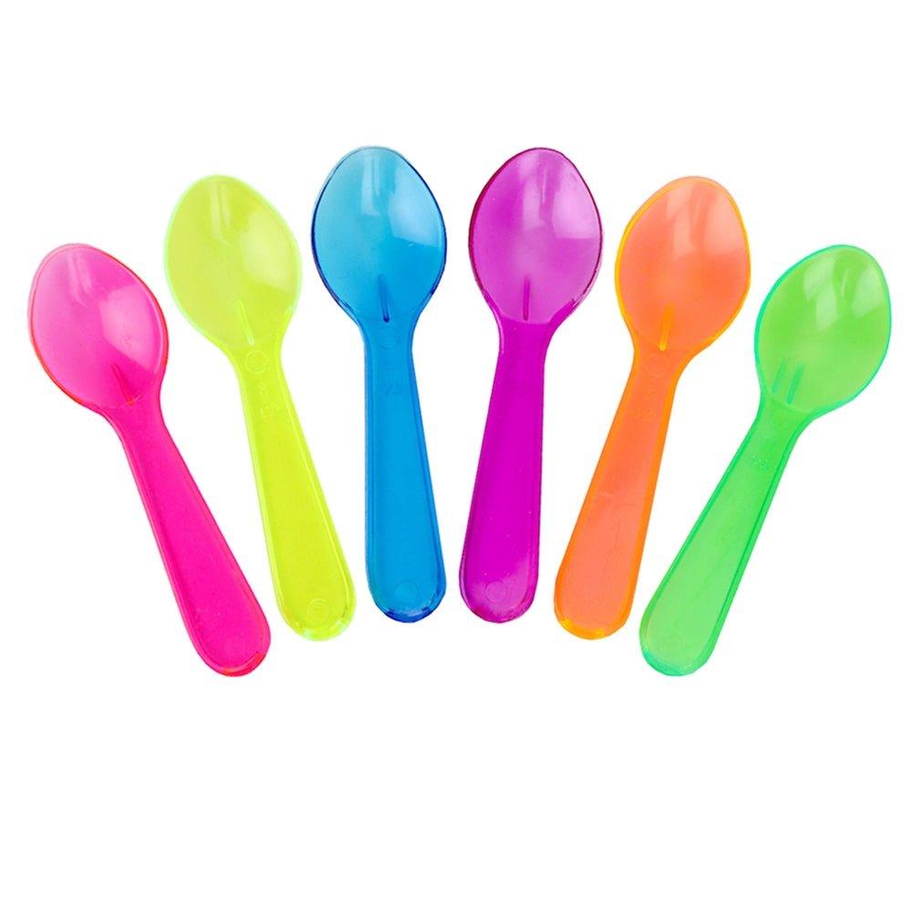 Choice 3 Neon Plastic Taster Spoon with Assorted Colors - 3000