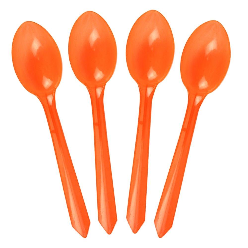 UNIQIFY® Transparent Orange Dessert Ice Cream Spoons - Frozen Dessert Supplies 51796