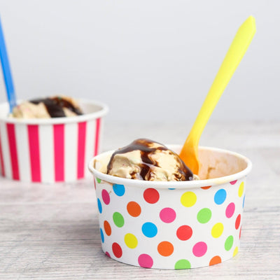 UNIQIFY® Transparent Orange Dessert Ice Cream Spoons - Frozen Dessert Supplies 51796
