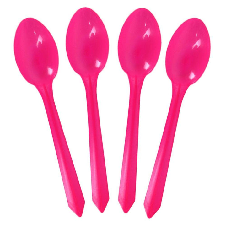UNIQIFY® Transparent Pink Dessert Ice Cream Spoons - Frozen Dessert Supplies 51792