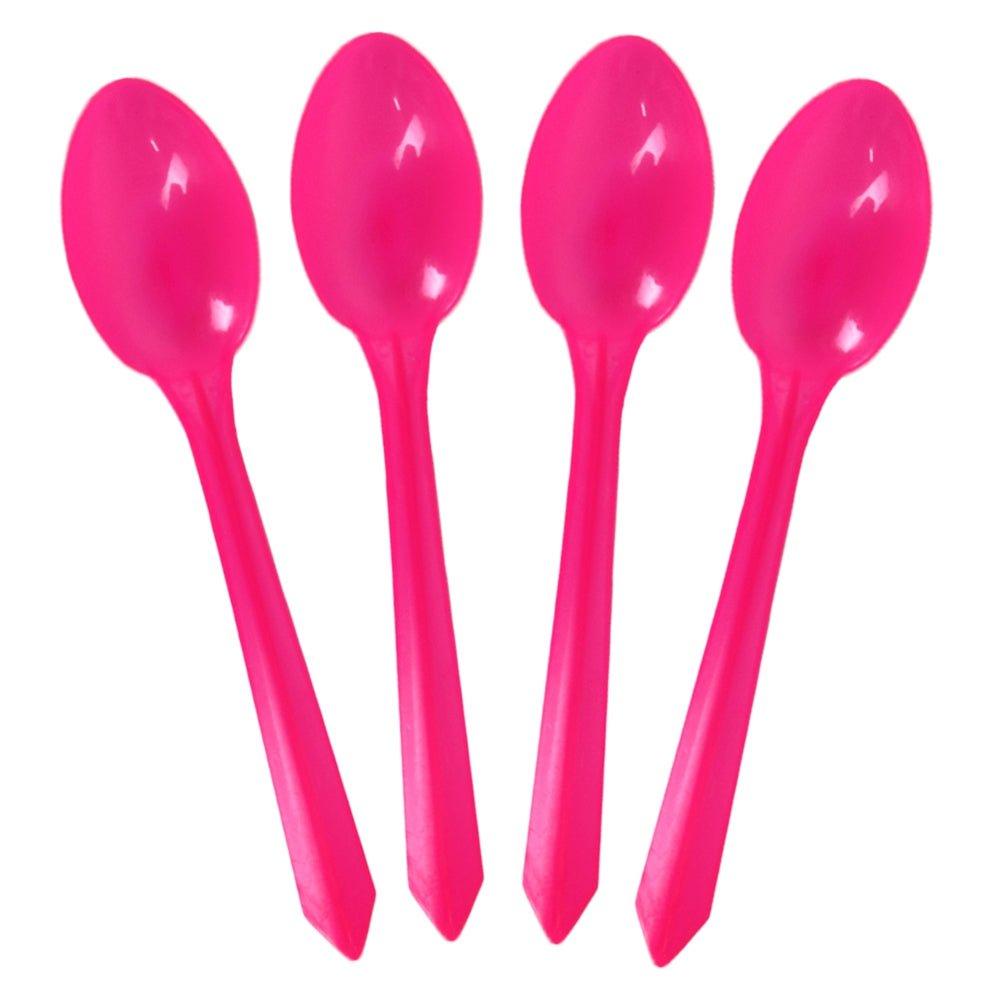 UNIQIFY® Transparent Pink Dessert Ice Cream Spoons - Frozen Dessert Supplies