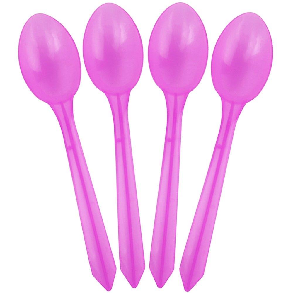 UNIQIFY® Transparent Purple Dessert Ice Cream Spoons - Frozen Dessert Supplies