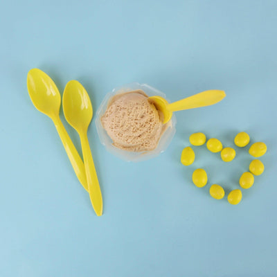UNIQIFY® Transparent Yellow Dessert Ice Cream Spoons - Frozen Dessert Supplies