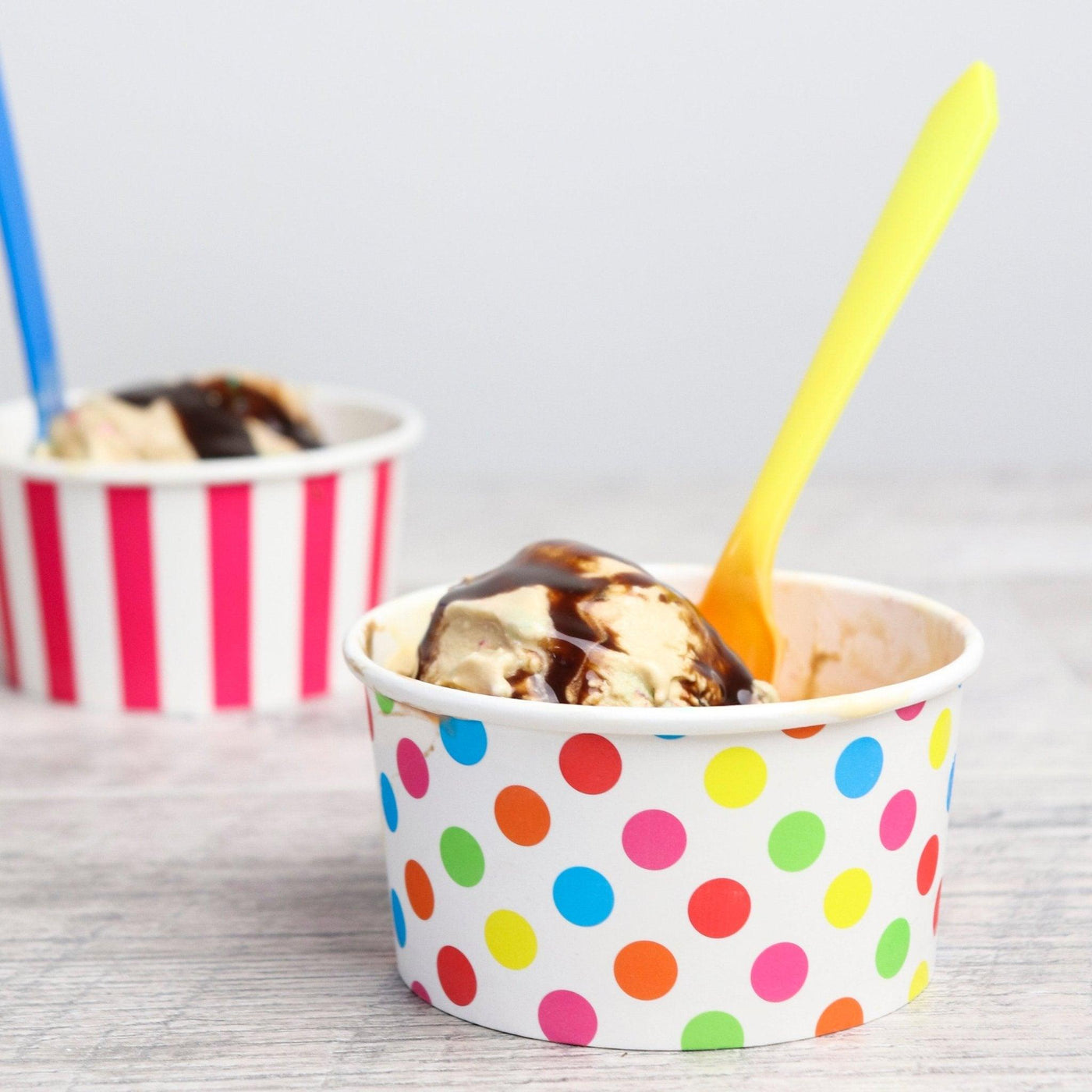 UNIQIFY® Transparent Yellow Dessert Ice Cream Spoons - Frozen Dessert Supplies