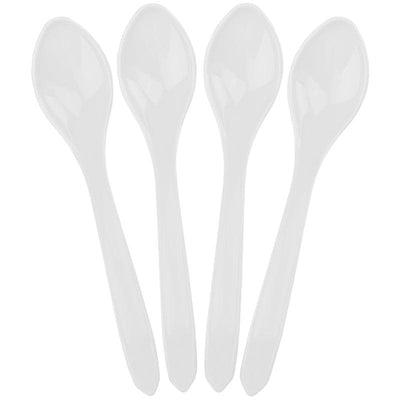 UNIQIFY® White Curve Ice Cream Spoons - Frozen Dessert Supplies 62919
