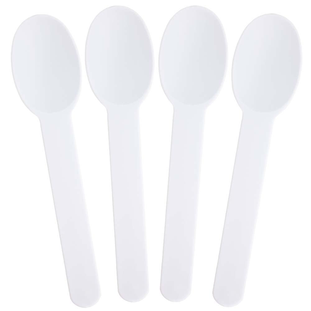 UNIQIFY® White Heavy Duty Ice Cream Spoons - Frozen Dessert Supplies 65019