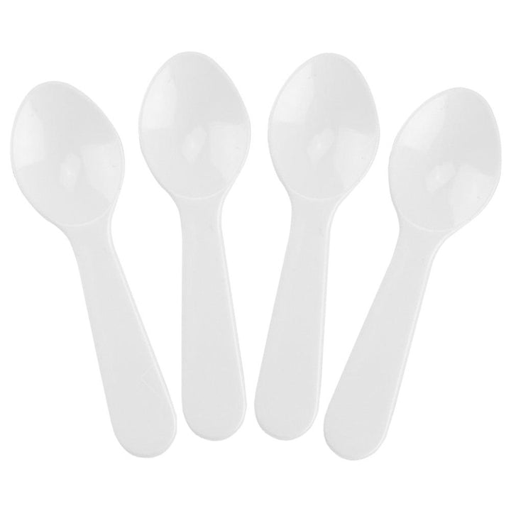 UNIQIFY® White Mini Tasting Spoons - Frozen Dessert Supplies 42719