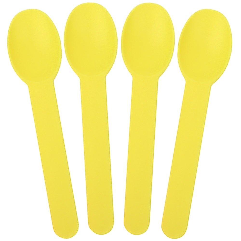 UNIQIFY® Yellow Heavy Duty Ice Cream Spoons - Frozen Dessert Supplies 65016
