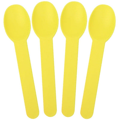UNIQIFY® Yellow Heavy Duty Ice Cream Spoons - Frozen Dessert Supplies